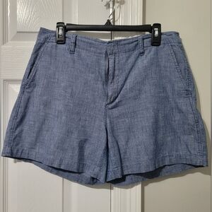 GAP Blue Flat Front Shorts with High-Waisted Design